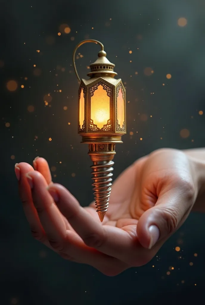 Dental implant like ramadan lantern on a hand