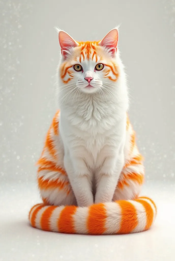 White cat with orange stripes 