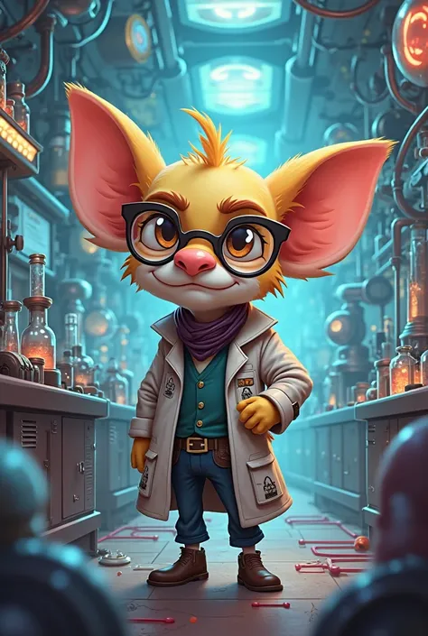 Create the cartoon character Heimerdinger from League of Legend in your laboratory