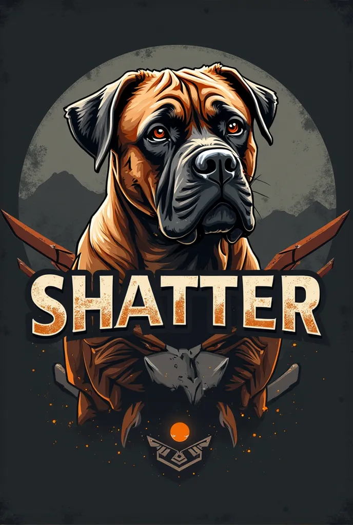 Create a logo with the name Shatter for a boerboel kennel 