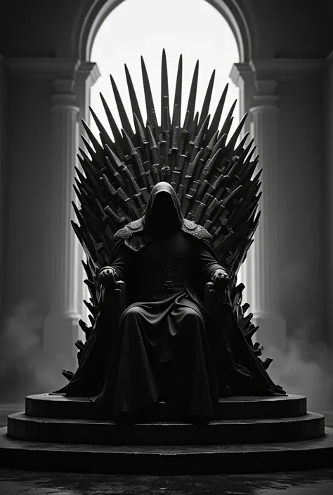 create a poster  to the game of thrones theme. it should be more into the game of thrones. add game of thrones  throne in the background.  . use a dark vibe . don't add any text or characters . make it more realistic and make it more into the darker vibe. ...