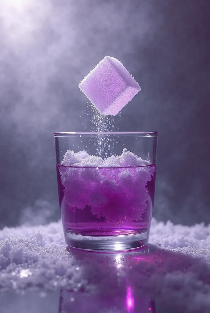 I want an image for a cover of a trap song that references a cube of sugar falling into a glass of codeine