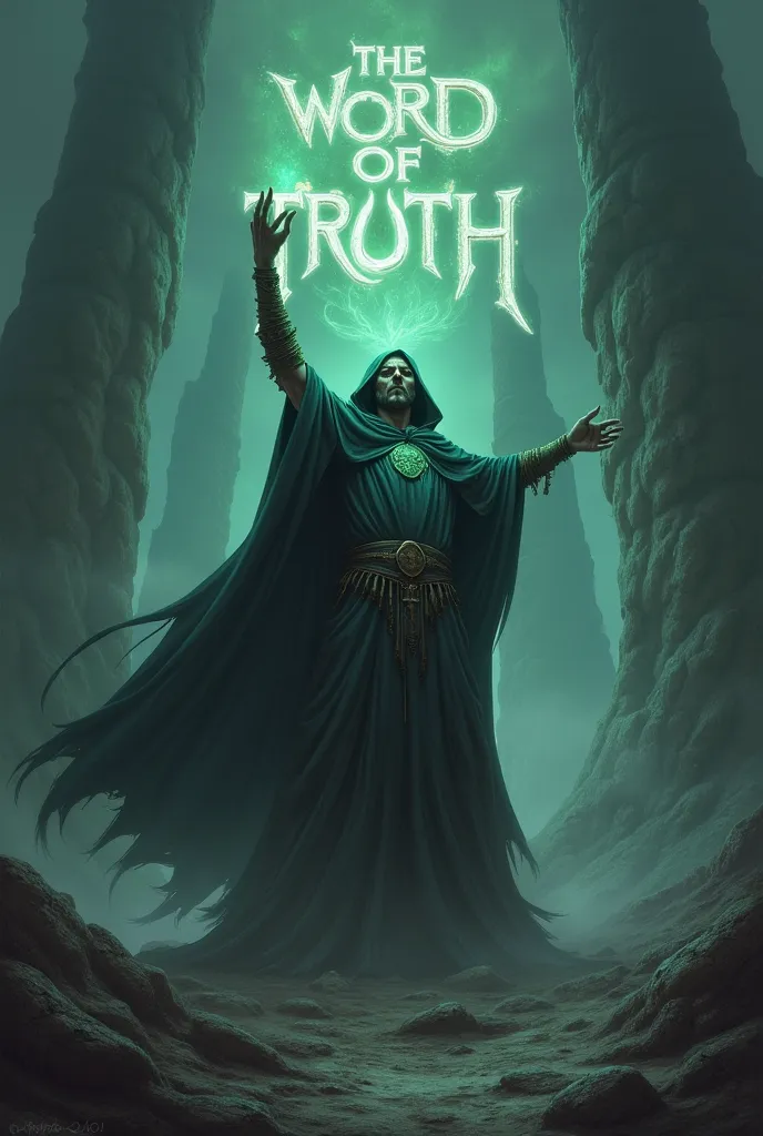 A picture of a ager holding a stone with the word of truth written behind it is a scary background HD