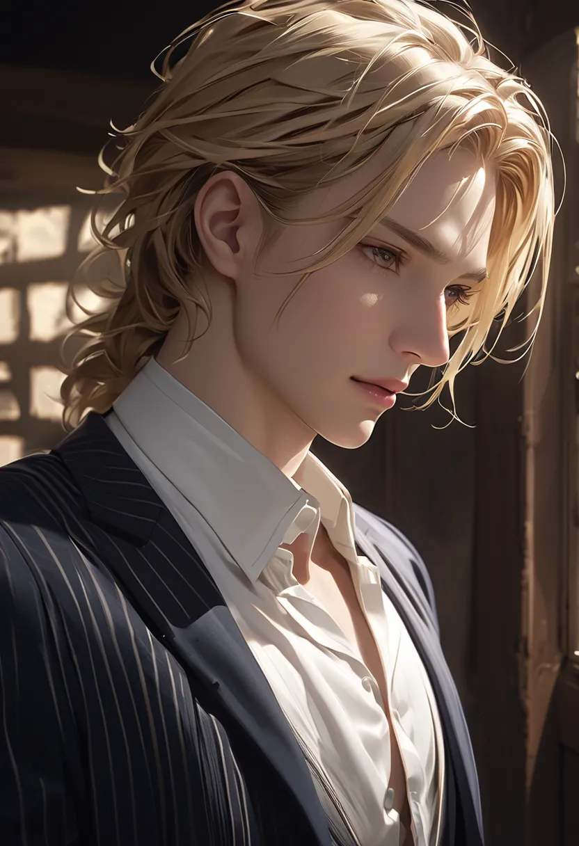 Name: Ryouhei Age: 26 years Height: 1,83m Physical Type: tall and slender, but with a well-defined physique, without exaggeration. Has wide shoulders and posture impeccable, always appearing to be in control of the situation.  Hair: Cor: blond silver Style...