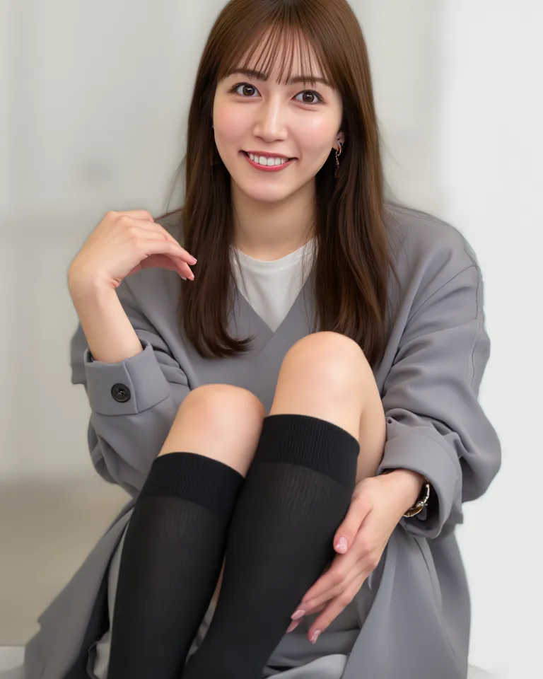 (     photorealism    :1.2), What is a  beautiful Korean model、       reduce the urge to fart      、39; thick legs, 2. woman&#39;uniform, 39;  Office Worker's Work uniform  、   LOOK AT ME WITH A BRIGHT SMILE    、 Your farts smell so bad 、 I'm sitting on th...