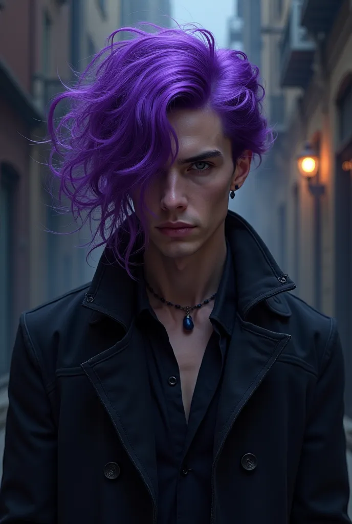 Man with purple hair