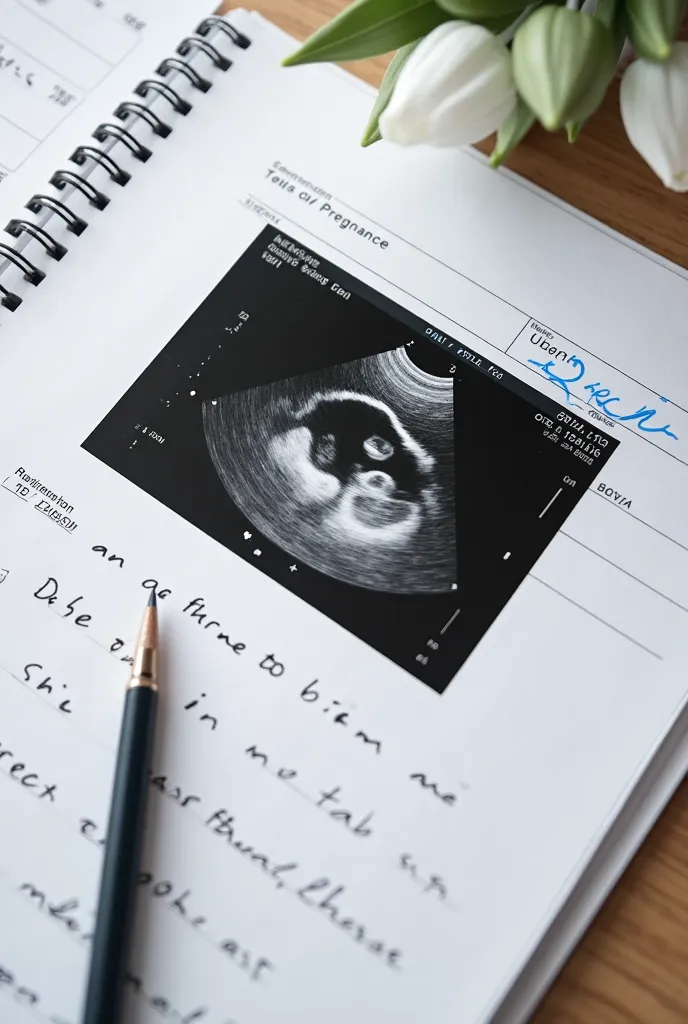 Ultrasound document signed by a doctor 2 weeks pregnant 