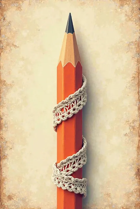 Pencil highlight icon with crochet paper