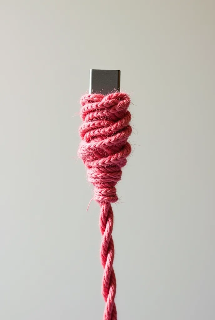 I want a crochet thread wrapped on the charger to protect it from being cut on the charger 