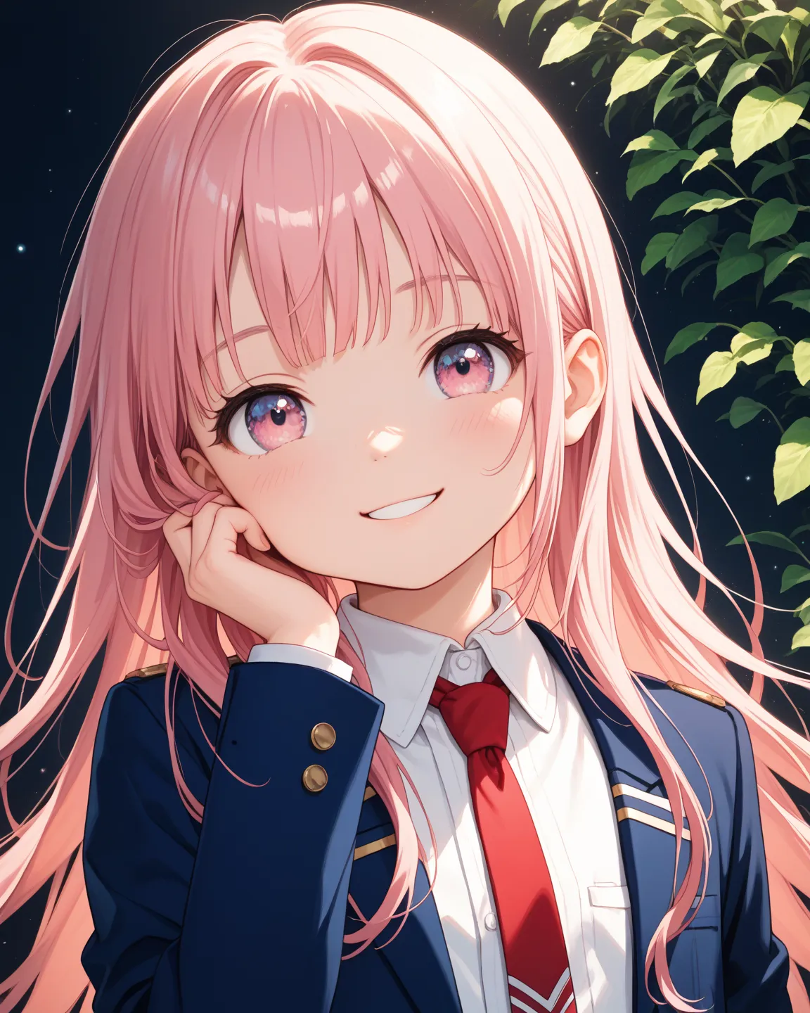 masterpiece, best quality, ultra-detailed, semi-realistic, anime-inspired, 5-years old, 1 girl, young girl, baby face, round cheeks, soft facial features, big bright eyes, soft pink eyes, cheerful, energetic, bright smile, soft pink long hair with gentle h...