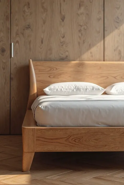 veneered wood sleeping bed 