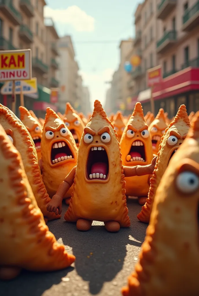 Angry empanadas protesting