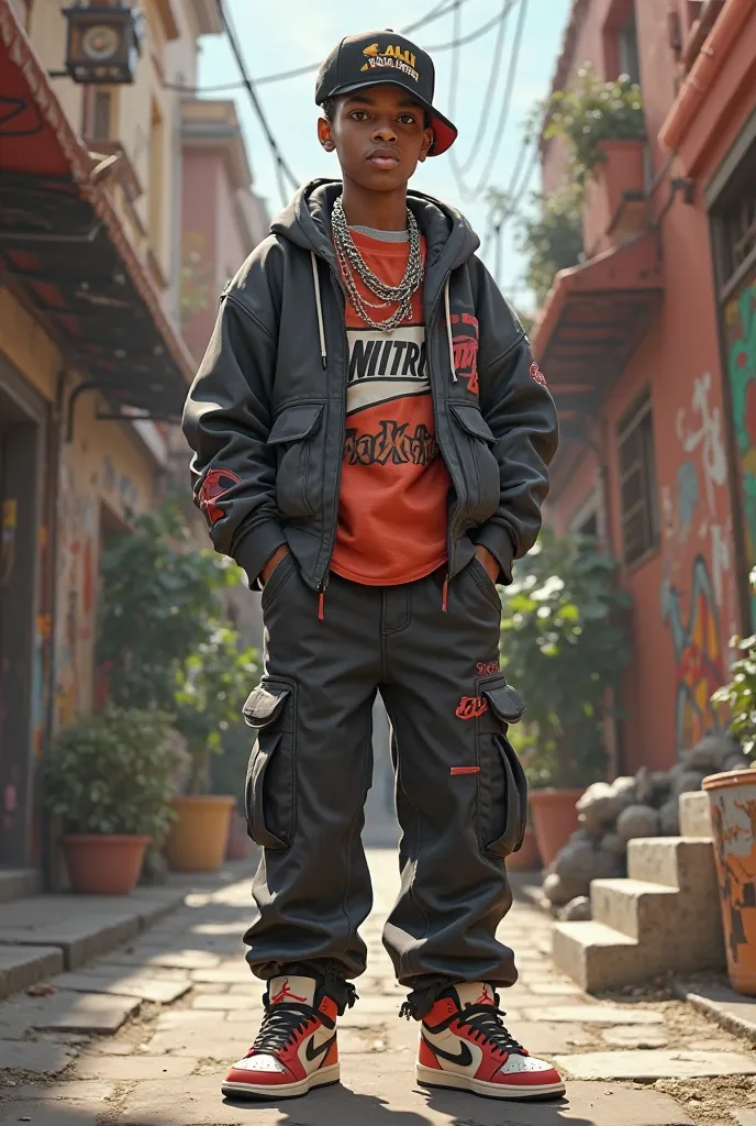 Pato lucas con un pantalon anchoo y una sudadera marca fubu platinium con una gorra de rapero marca ecko unltd y un tenis air jordan 1 q se vea que es hip hop