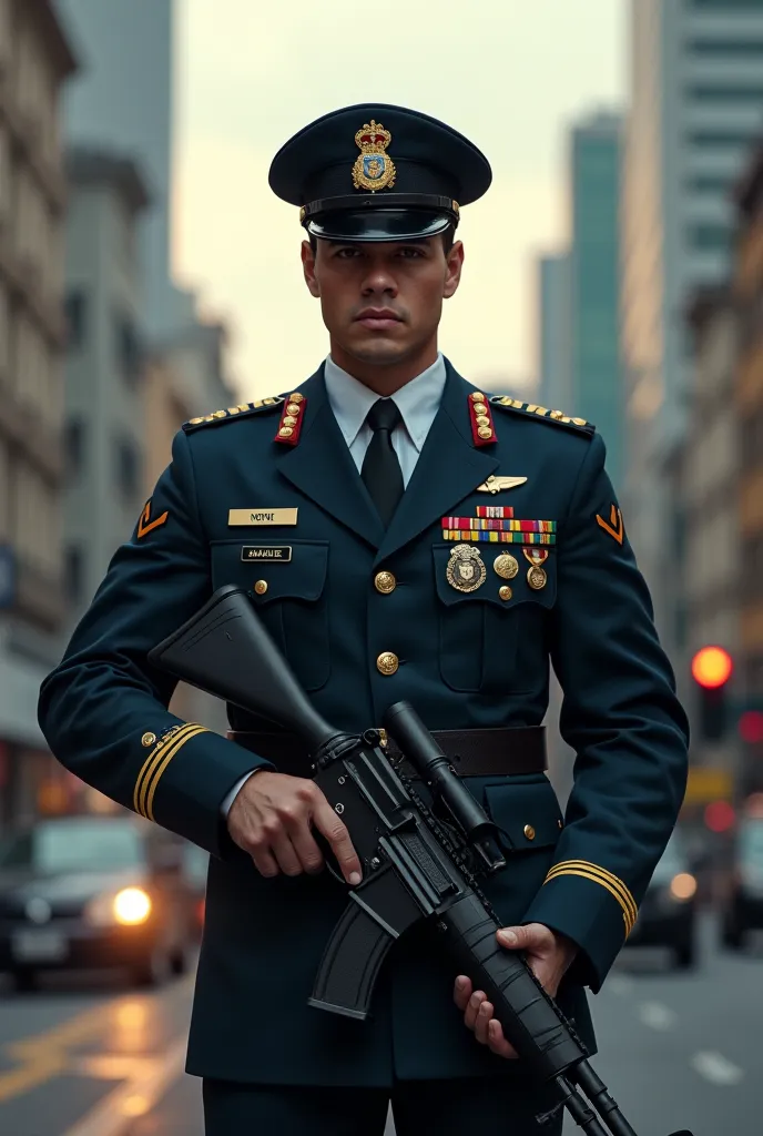 São Paulo Military Police Officer holding a gun