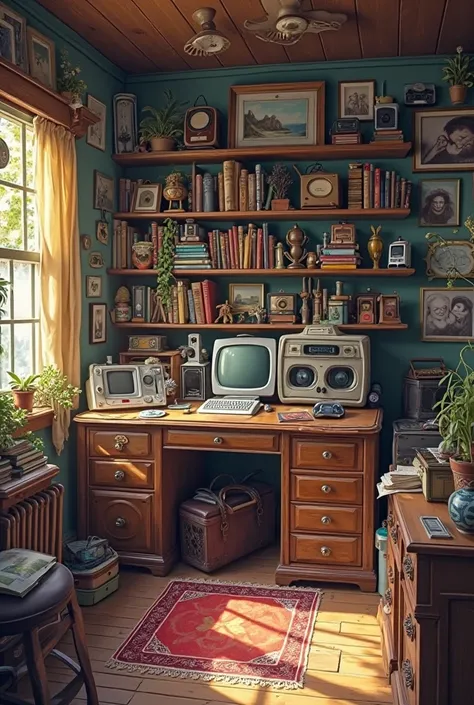 The room is full of objects and memories of a person who seems to have lived there