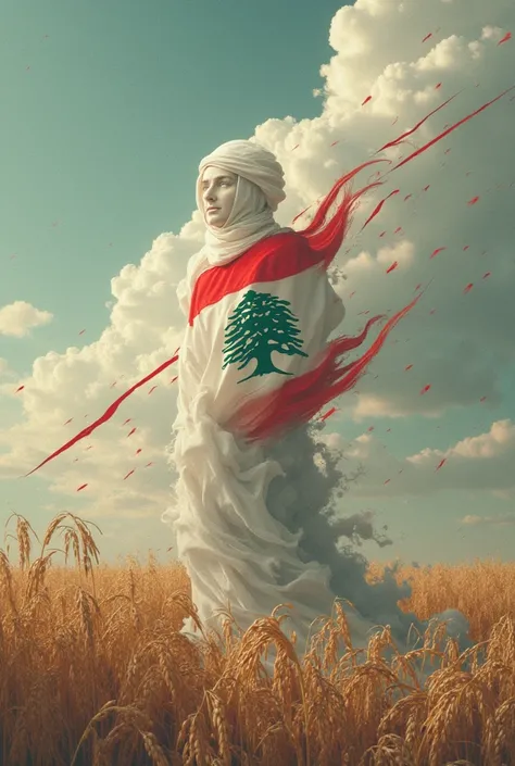 I want to teach Lebanon from clouds, rice and red lines