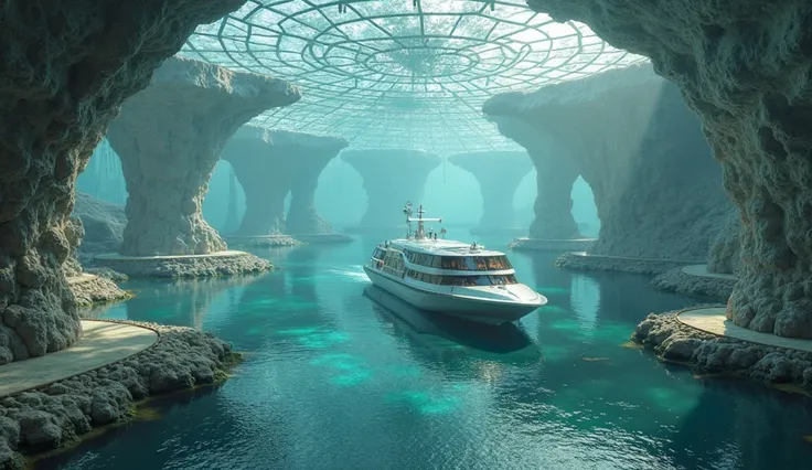 Inside the dome, Atlanteans move in floating vehicles that use technology of magnetic levitation. These vehicles are silent and non-polluting, moving smoothly through the canals and avenues of the city. To leave the dome, Atlanteans use "underwater ships" ...