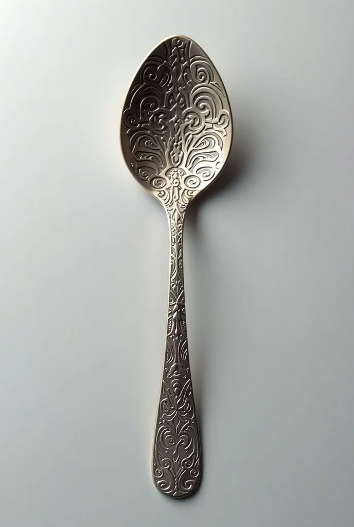 More complex design on the spoon and more original