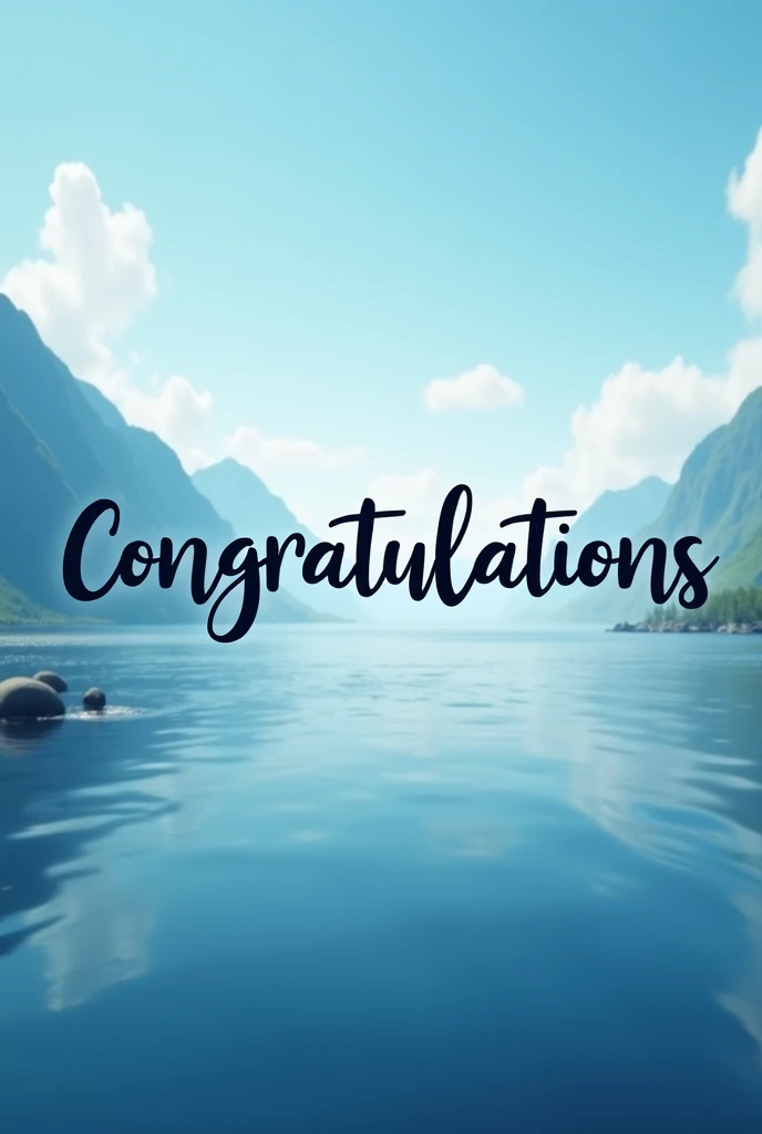 Create background  "Congratulations" The font is on top. Cool, blue tone