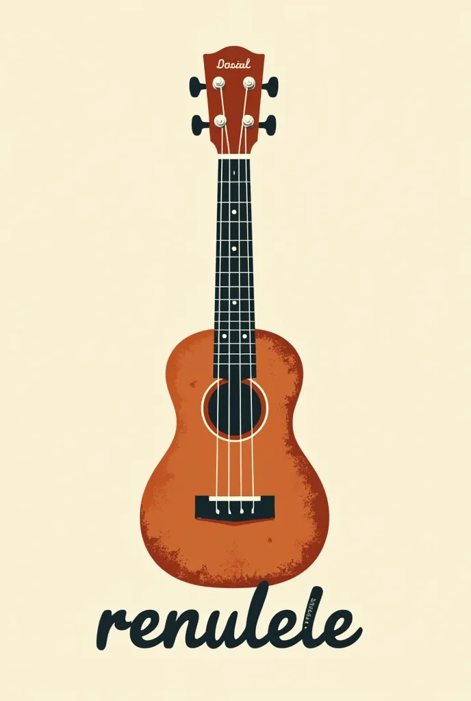 Ukelele retro logo with “renelele” title