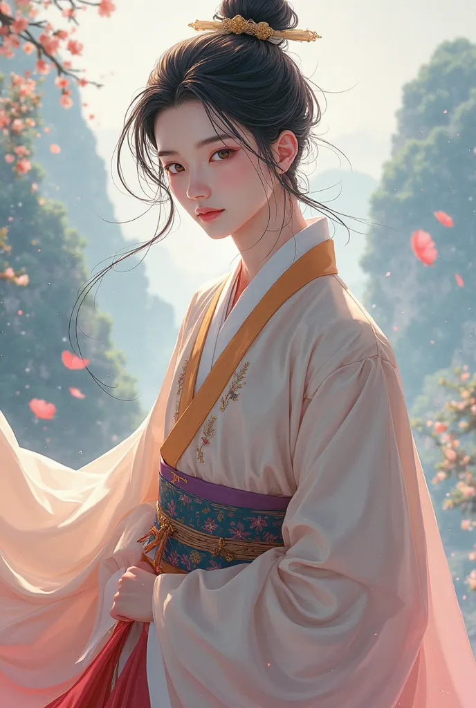 Anime man wearing hanbok