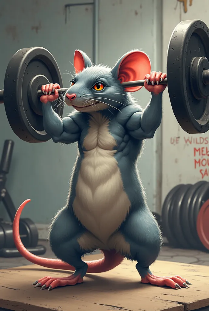 Rat lifting weights 