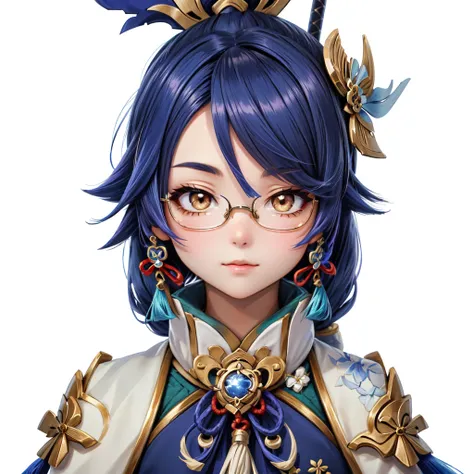 Close up of a person with glasses and a sword, Onmyoji portrait, Onmyoji,  Ayaka from Genshin Impact , Genshin Impactのキャリング, Genshin Impact&#39;s Zhongli, Yun Ling, Onmyoji detailed art, Haise Jinyao,  girls on the left,   Genshin Impact character  , main ...