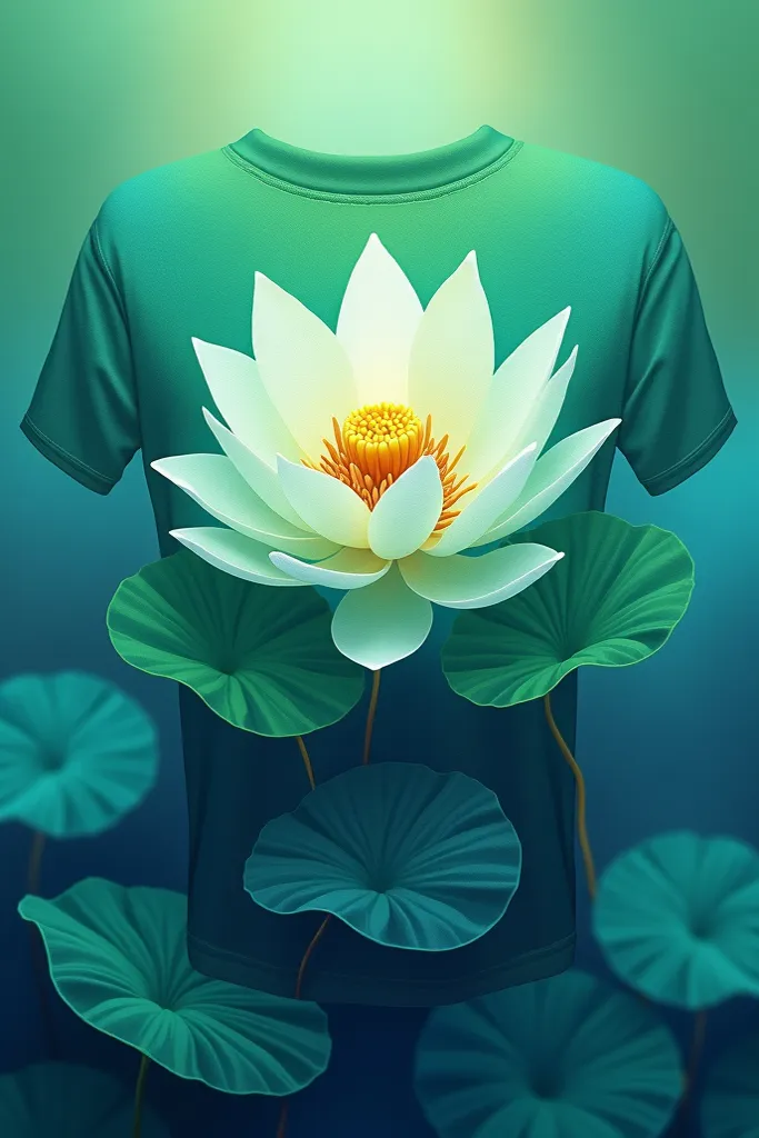 green and blue jersey design with lotus flower