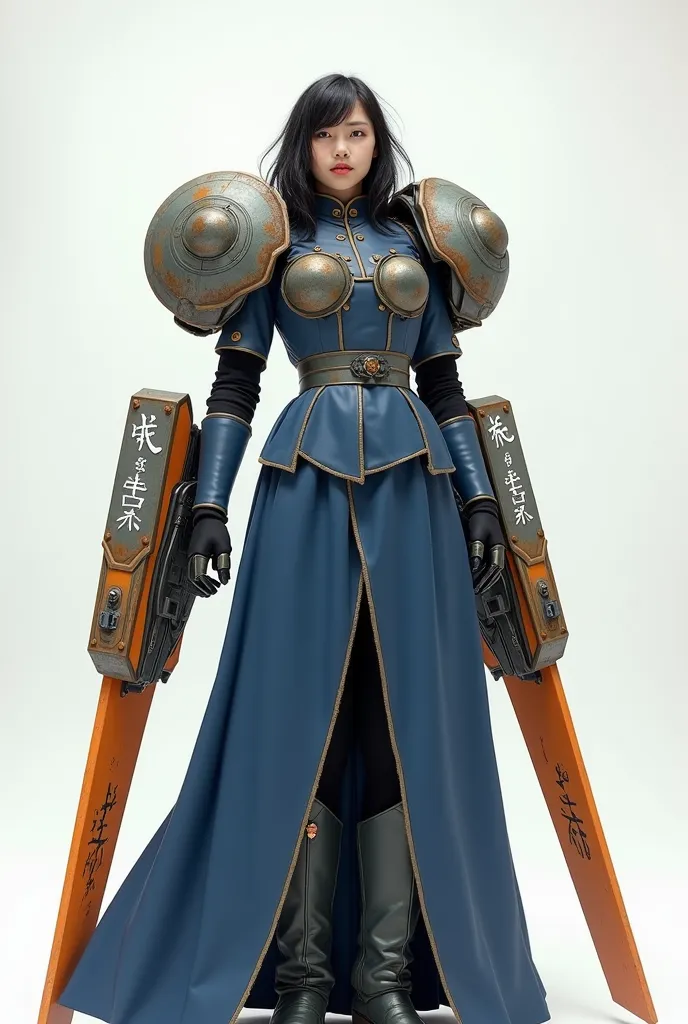 Ikutan kang Baron  , unik tamengnya
Prompt ;
👇🏼👇🏼👇🏼👇🏼
Versi lanjutan
Full-body view, fisheye portrait effect, lower-down angle. A hardened charming women, wearing a blue military dress. battle-worn Mecha armor, reinforced with thick iron plates, features t...