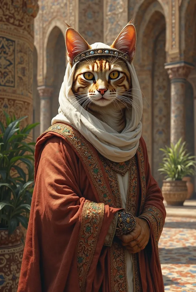 A male cat in male Arab attire 