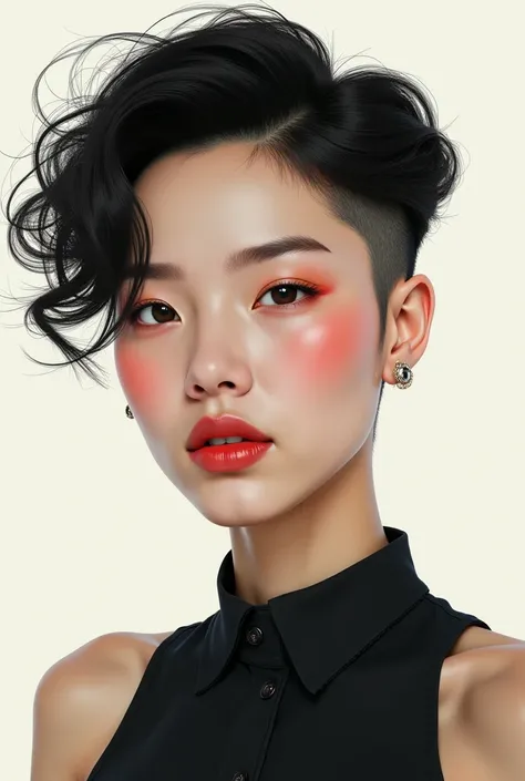 How about a korean woman with undercut wolfcut?