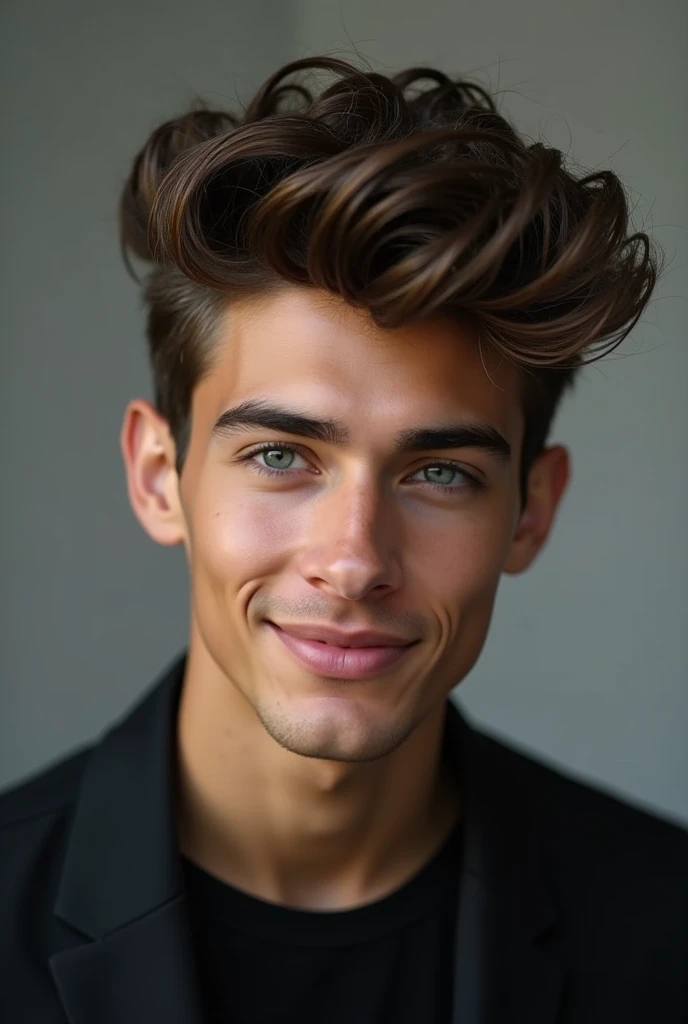 Textured Side-Swept Waves with Soft Fringe young man 