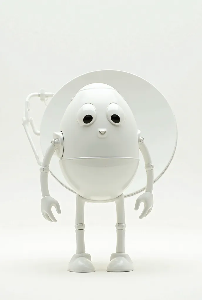 Parabolic Antenna Body with Eyes and with Arms and Legs.white background. 