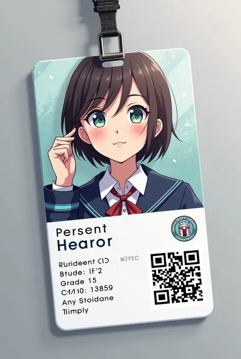 SCHOOL ID WITH THE STUDENT PHOTO, INFORMATIONS, AND THE QR CODE