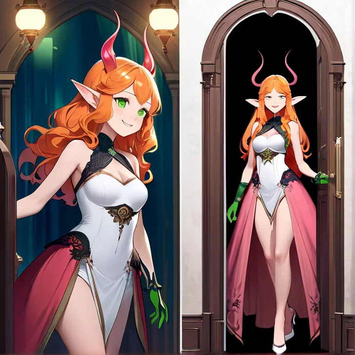 masterpiece, hd, high resolution, high quality, best quality, super detailed. Solo character alone, multiple views. Epic high fantasy art.
{{(1000-years-old female_adult_haltija_lady:(appearance: orange-wavy_mediumlength_hair. long_pointy_fairy_ears. very_...