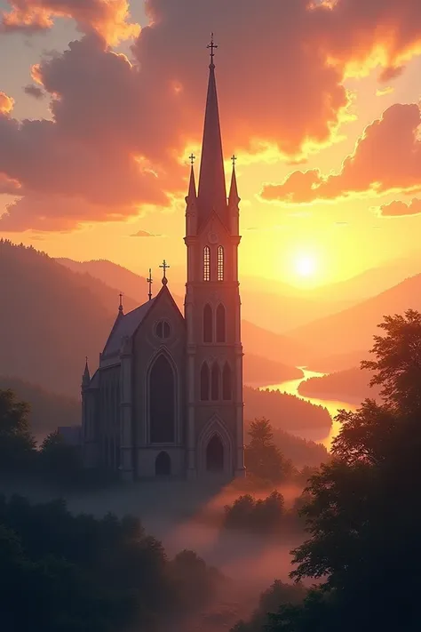 sunrise，church