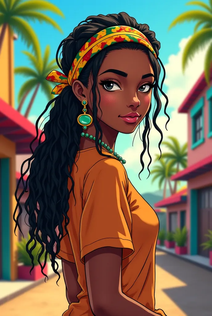 A female reggae anime character