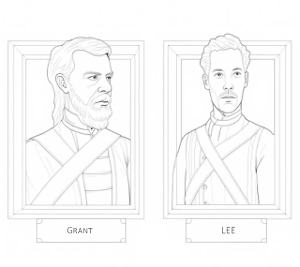 Cartoon Portrait Crop I have attached document with two images. One is Grant (Union) and the other is Lee (Confederacy)

I need these two images cropped from the chest up and placed in a picture frame with a name plate.

The final image should be black and...