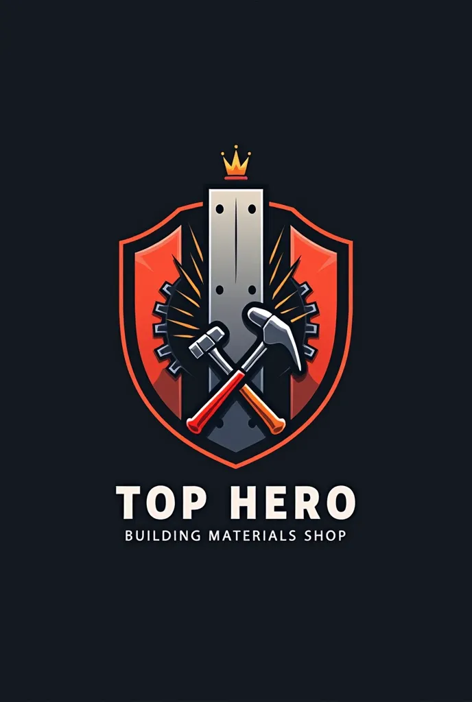 ### *Logo Concept*  
*1. Symbol/Icon:*  
- *Shield Shape*: Represents protection, reliability, and "heroic" strength.  
- *Industrial Elements Inside*:  
  - A *steel beam* (for Structural Steel/MS Tube) forming the shield’s center.  
  - *Gear or Nut/Bolt...