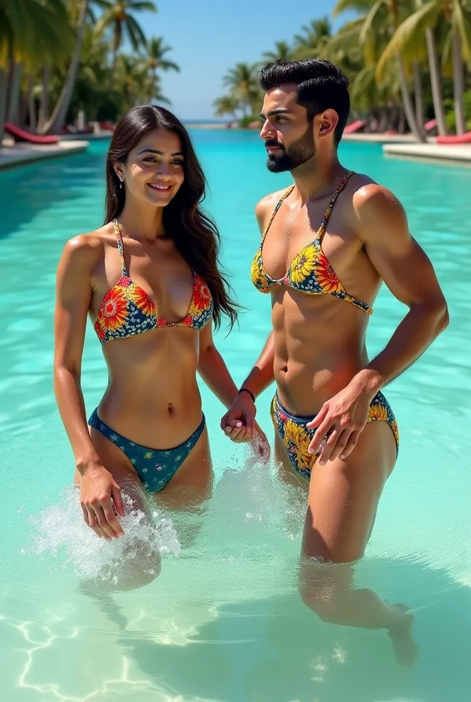  Deepika Padukone and Virat Kohli swimming costume pic