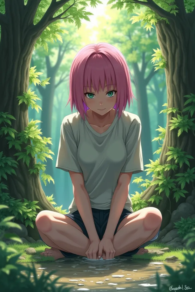 Sakura Haruno taking a piss