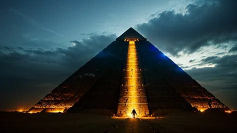  The Lord of the Rings, at the top of the pyramid, transparent pyramid, very dark