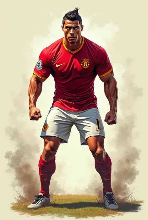 Cristiano Ronaldo as a hero, make sure he is animated and looking at me. Dont add any background features