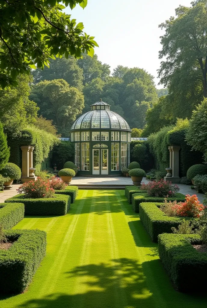 Six acres of private garden with orangery and a small greenhouse