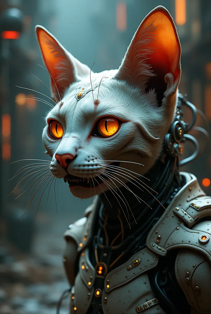 Cat's head, Cyber, machines, 2D