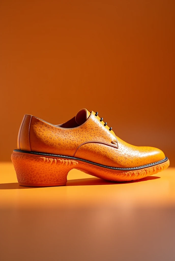 Generate a shoe for cooperate wears using the inner part of an orange fruit design