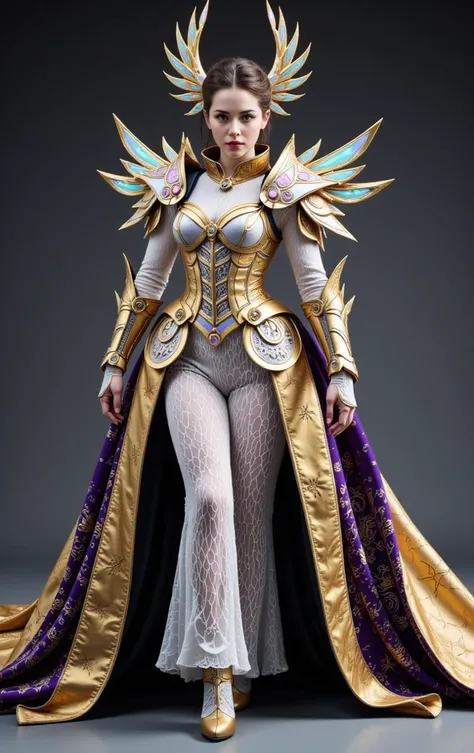 "A depiction of a woman blending the features of Scarlett Johansson and Emma Watson" ,*"A breathtaking fusion of high-fantasy and futuristic elegance, this battle regalia embodies the ethereal grace of a fairy, the refined poise of a geisha, the arcane dom...