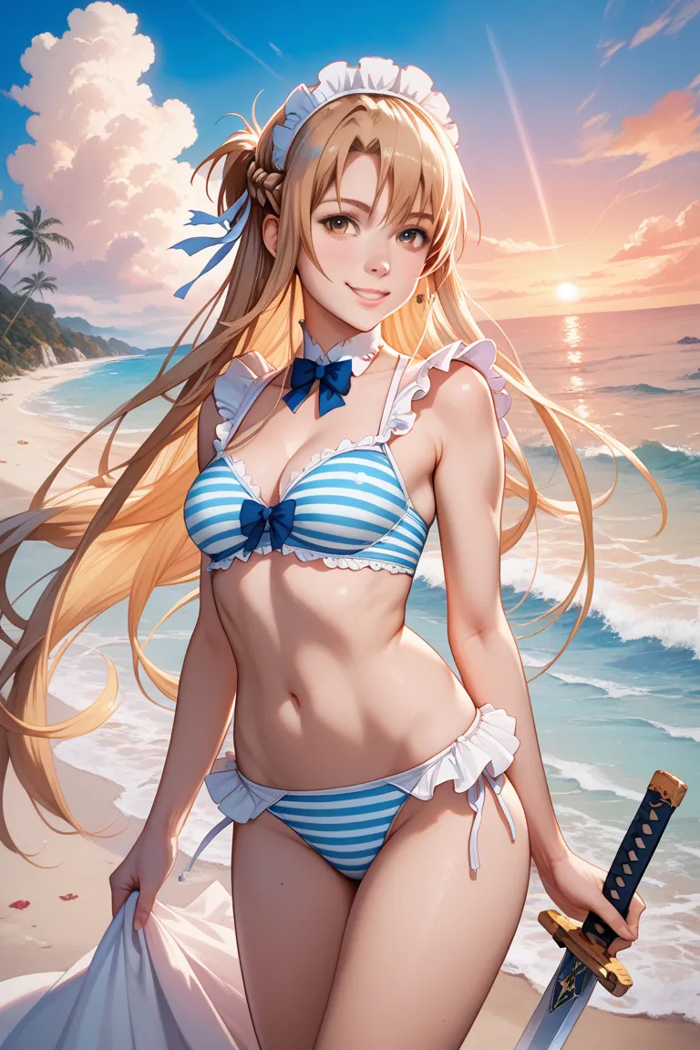 sword art online、Asuna、swimsuit、Maid