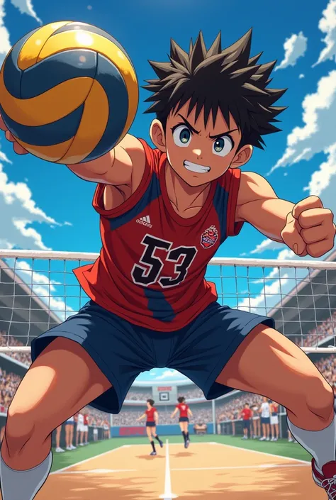 Volleyball badass player but anime style and so so so cool but a boy