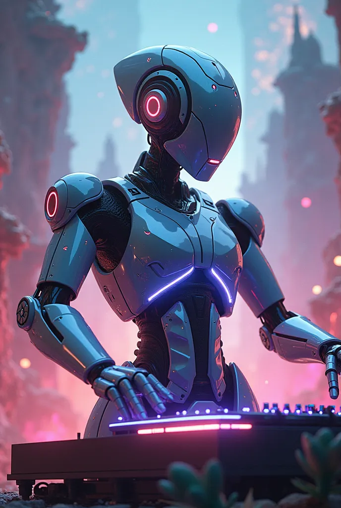 A robot DJ in an alien universe